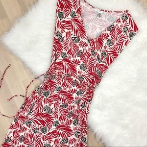 Diane Von Furstenberg Tropical Leaf Wrap Dress